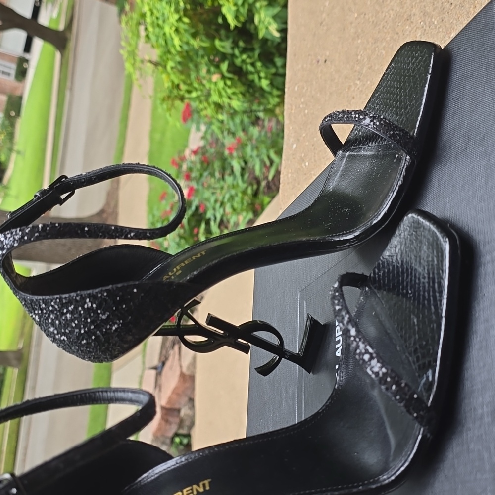 Yves Saint Laurent Black Opyum Sparkle Heels